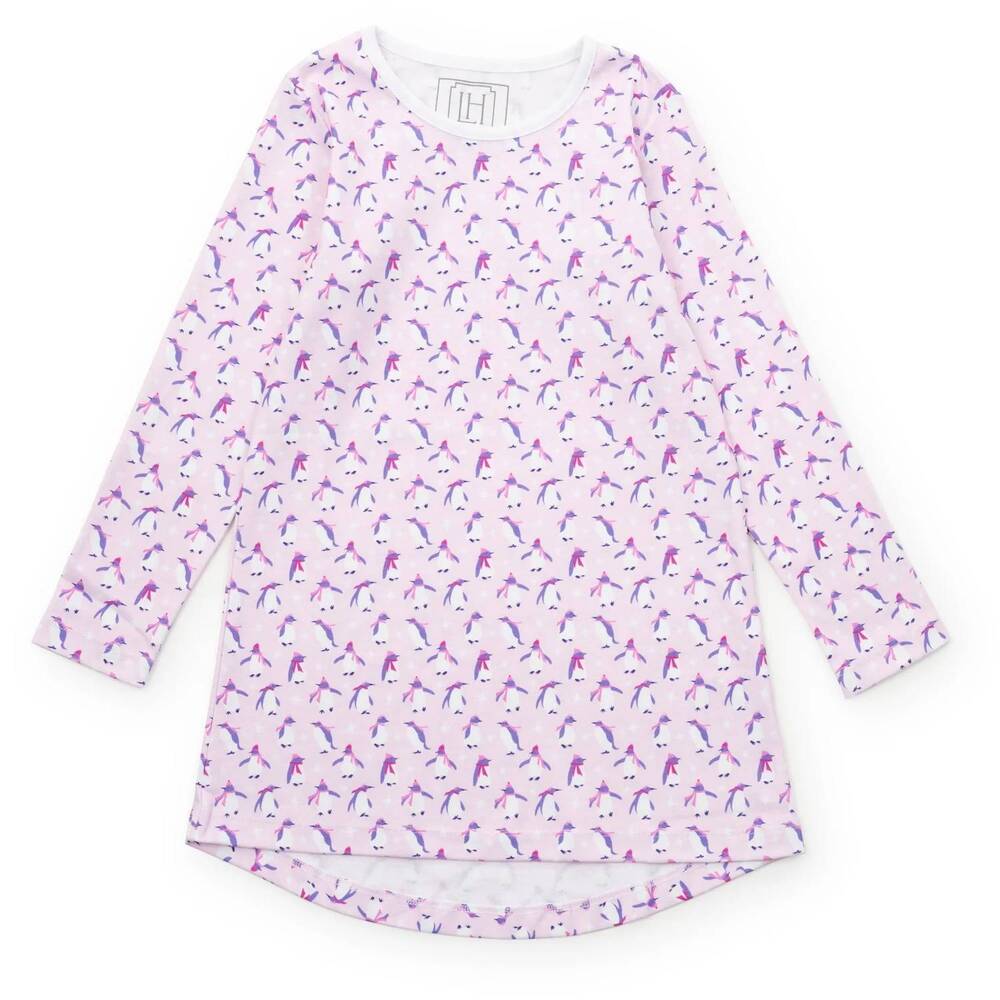 NEW LILA + HAYES girl's penguin party berkeley gown in light pink